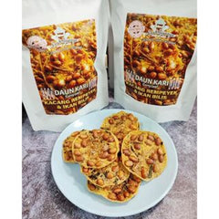 Premium Rempeyek with Anchovies and Products (Rempeyek Ikan Bilis Daun Kari)