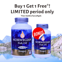 Norwegian Fish Oil Omega-3 (180 Softgels) | Buy 1 Get 1 Free