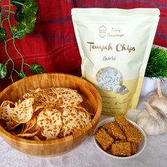 Truly Gourmet Natural Tempeh Chips - Garlic Flavour 80g