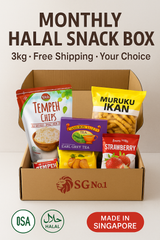 Halal Snack Subscription Box | Monthly 3kg Singapore & Malaysia Snacks | Free Shipping