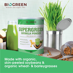 Biogreen Supergreen Soymilk (Organic Wheatgrass and Barleygrass)