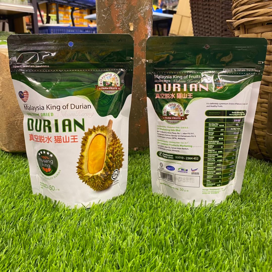 Vacuum Dried Durian Musang King / Mangosteen /Jackfruit / Mango / Lime / Rose Apple / Pineapple