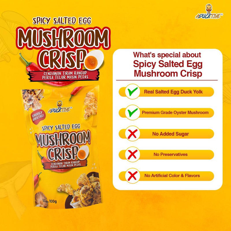Aducktive Mushroom Crisp Original & Spicy Salted Egg