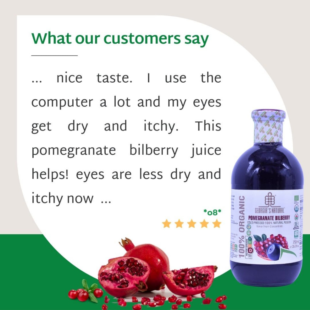 Georgia's Natural Pomegranate Bilberry Juice (100% Pure & Organic)