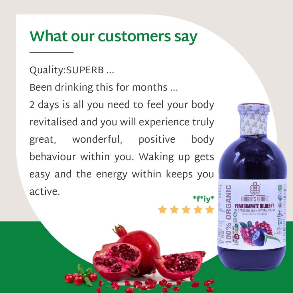 Georgia's Natural Pomegranate Bilberry Juice (100% Pure & Organic)