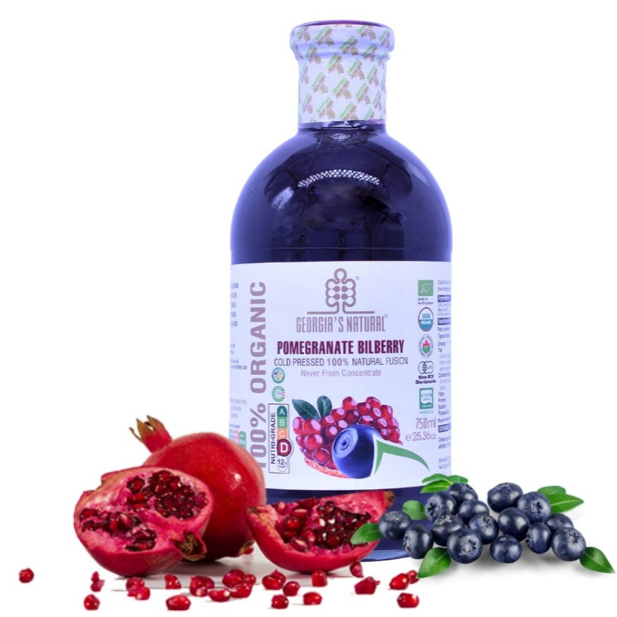 Georgia's Natural Pomegranate Bilberry Juice (100% Pure & Organic)